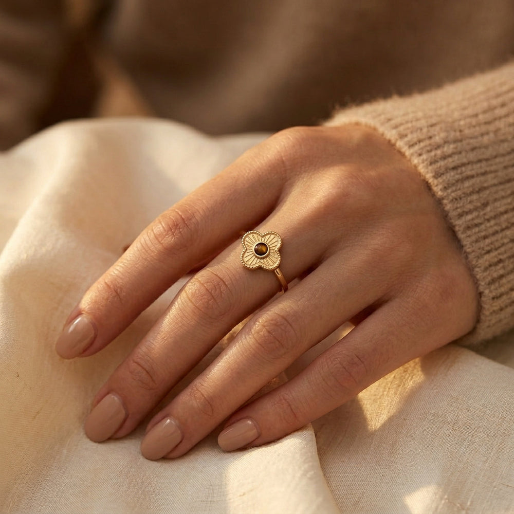 Anel Djanira Floral Aberto | Dourado