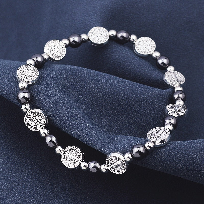 Bracelete Medalha de São Bento escurecido