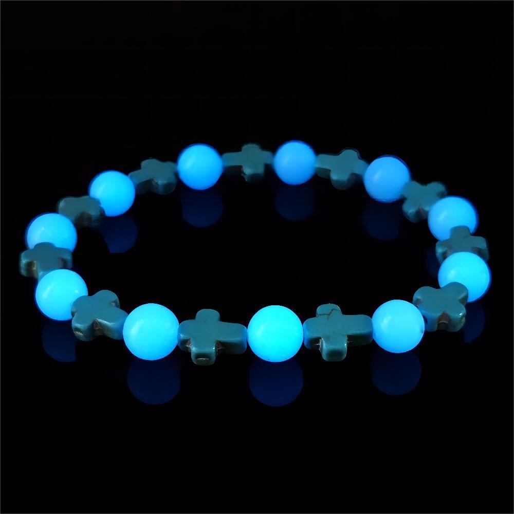 Pulseira Cruz de Turquesa Brilha no Escuro