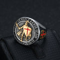 Anel com Escudo em Aço Titânio Vintage