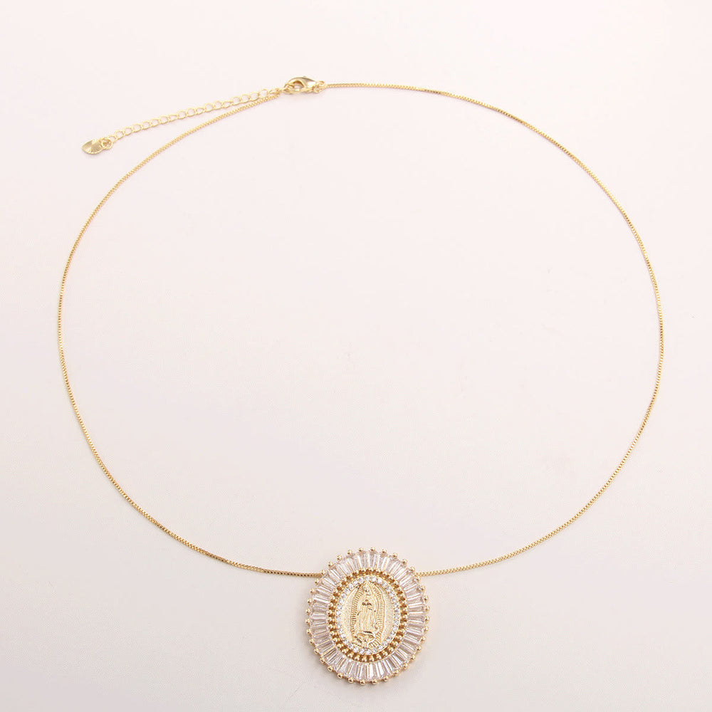 Colar Nossa Senhora de Guadalupe de Zircônia Vintage