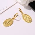 Brincos Medalha Milagrosa Dourado