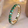 Lina Green Stone Eternity Ring | Gold