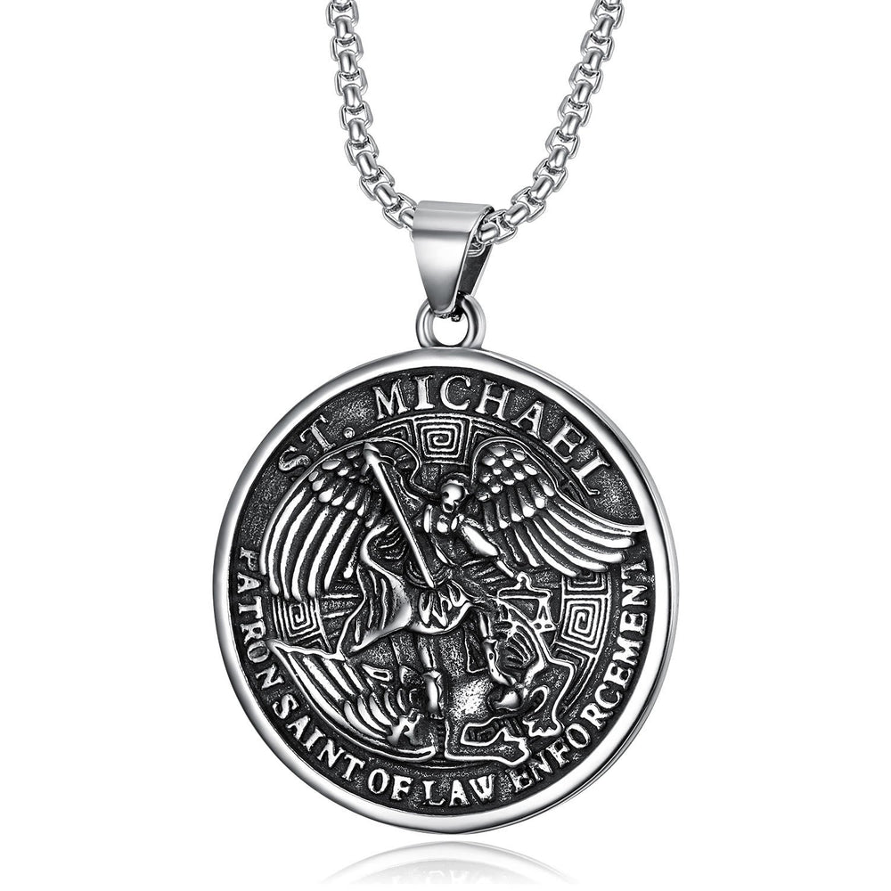 Classic Saint Michael the Archangel Religion Necklace