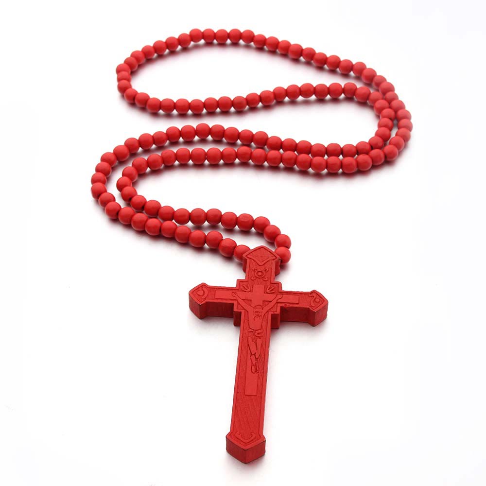 Colar Jesus de Madeira