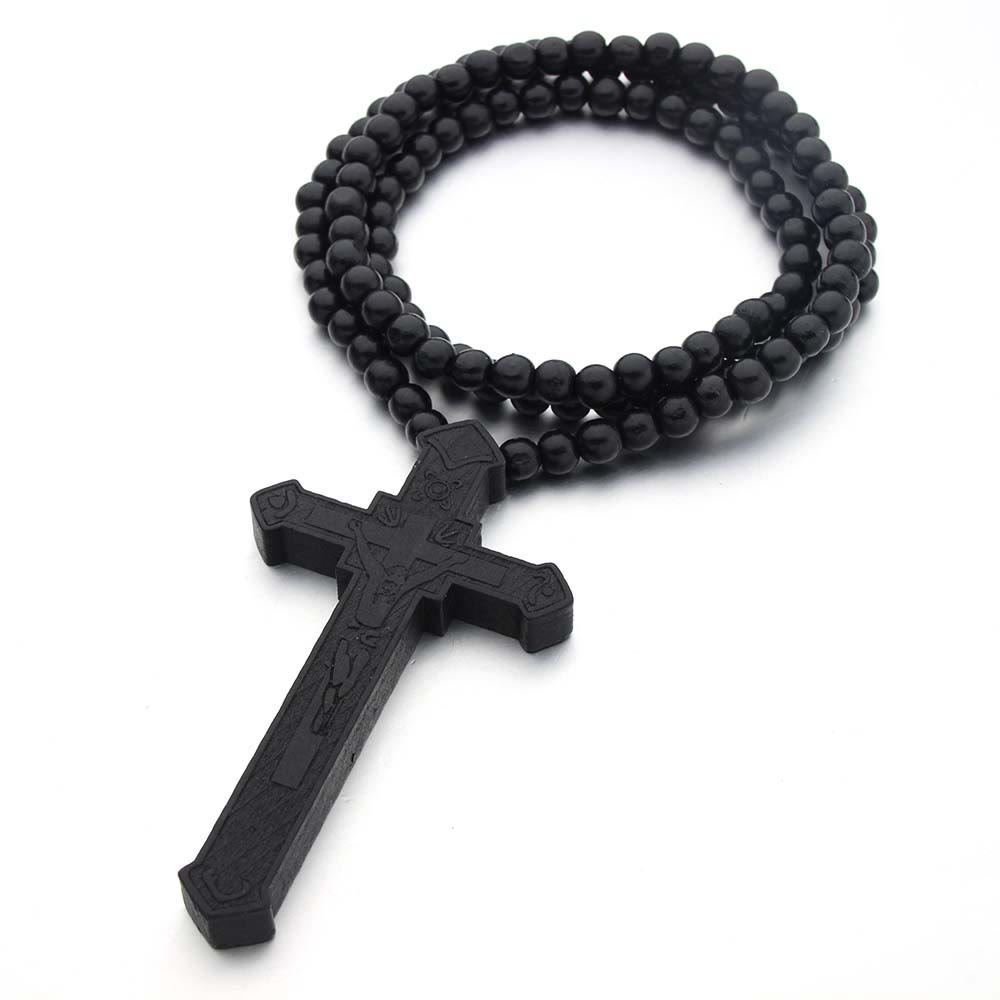 Colar Jesus de Madeira