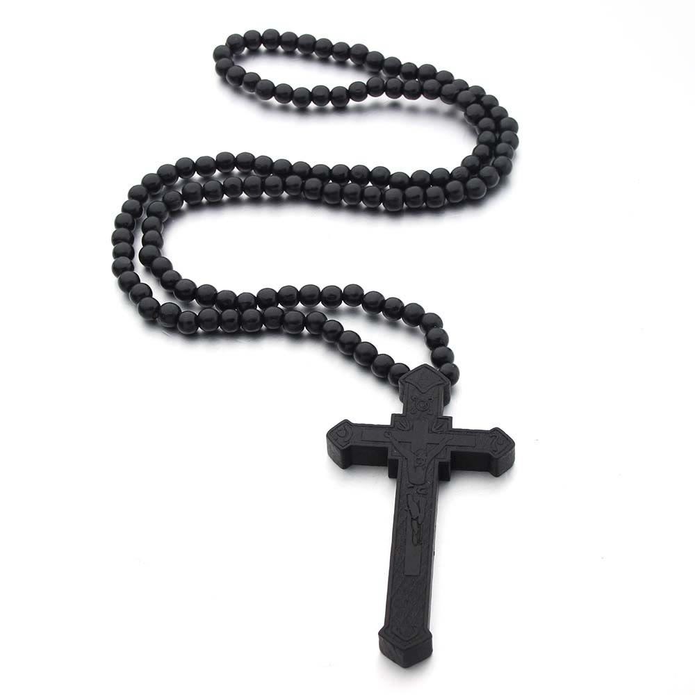 Colar Jesus de Madeira