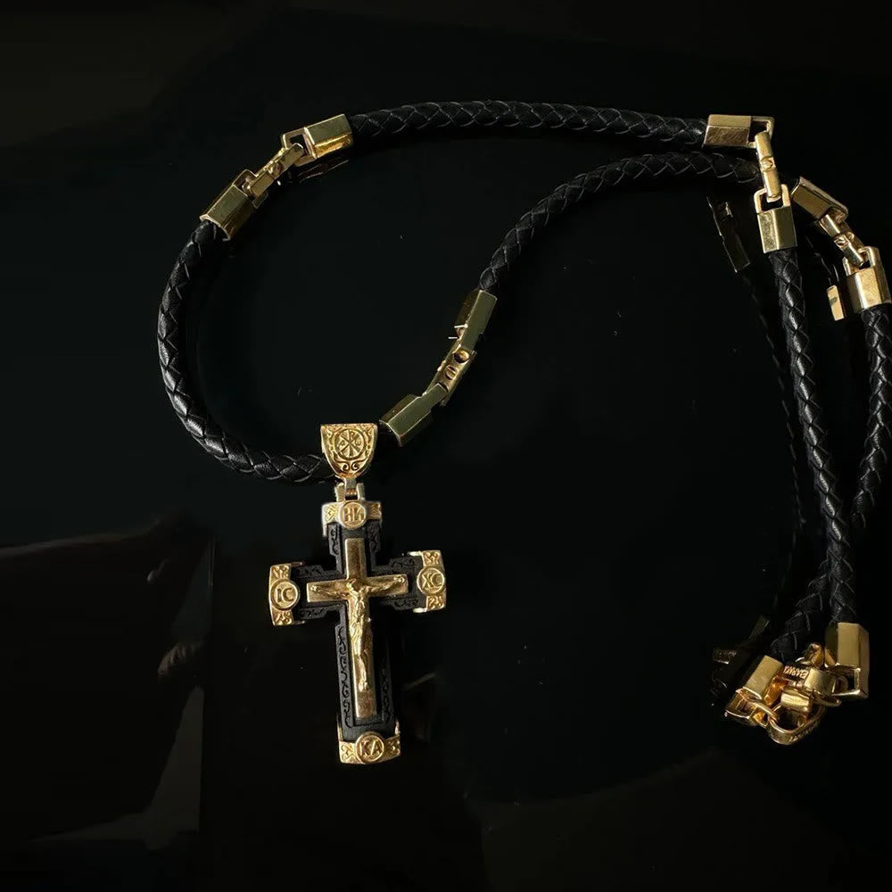 Colar Crucifixo Vintage Preto