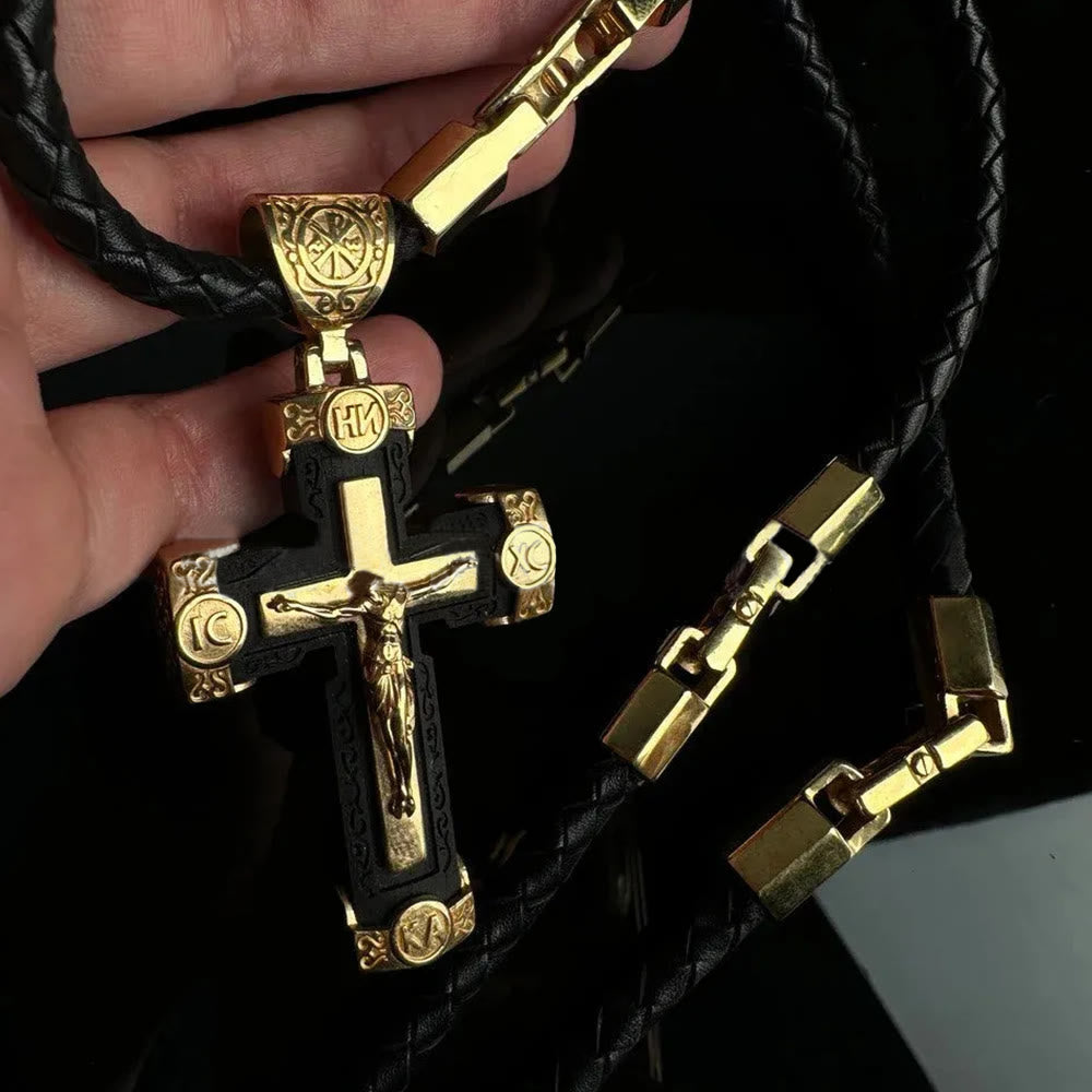 Colar Crucifixo Vintage Preto