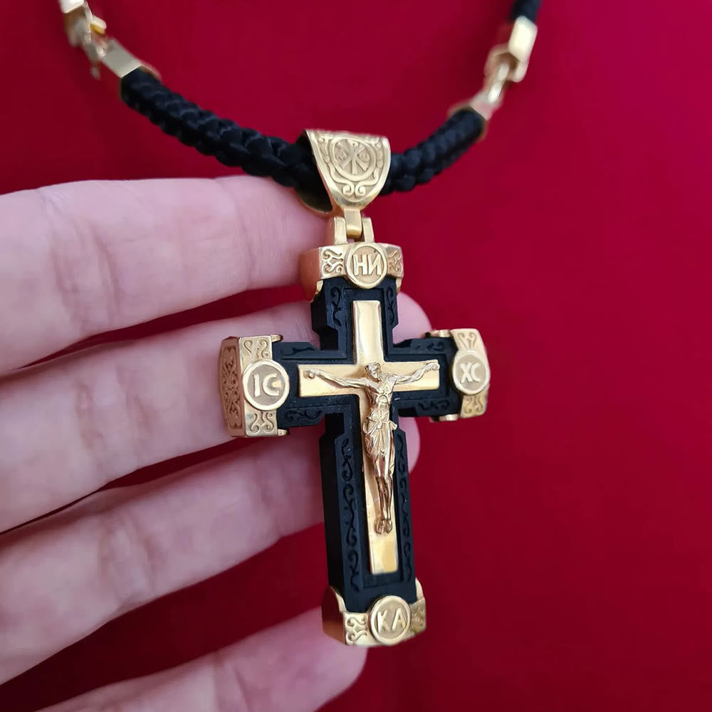 Colar Crucifixo Vintage Preto