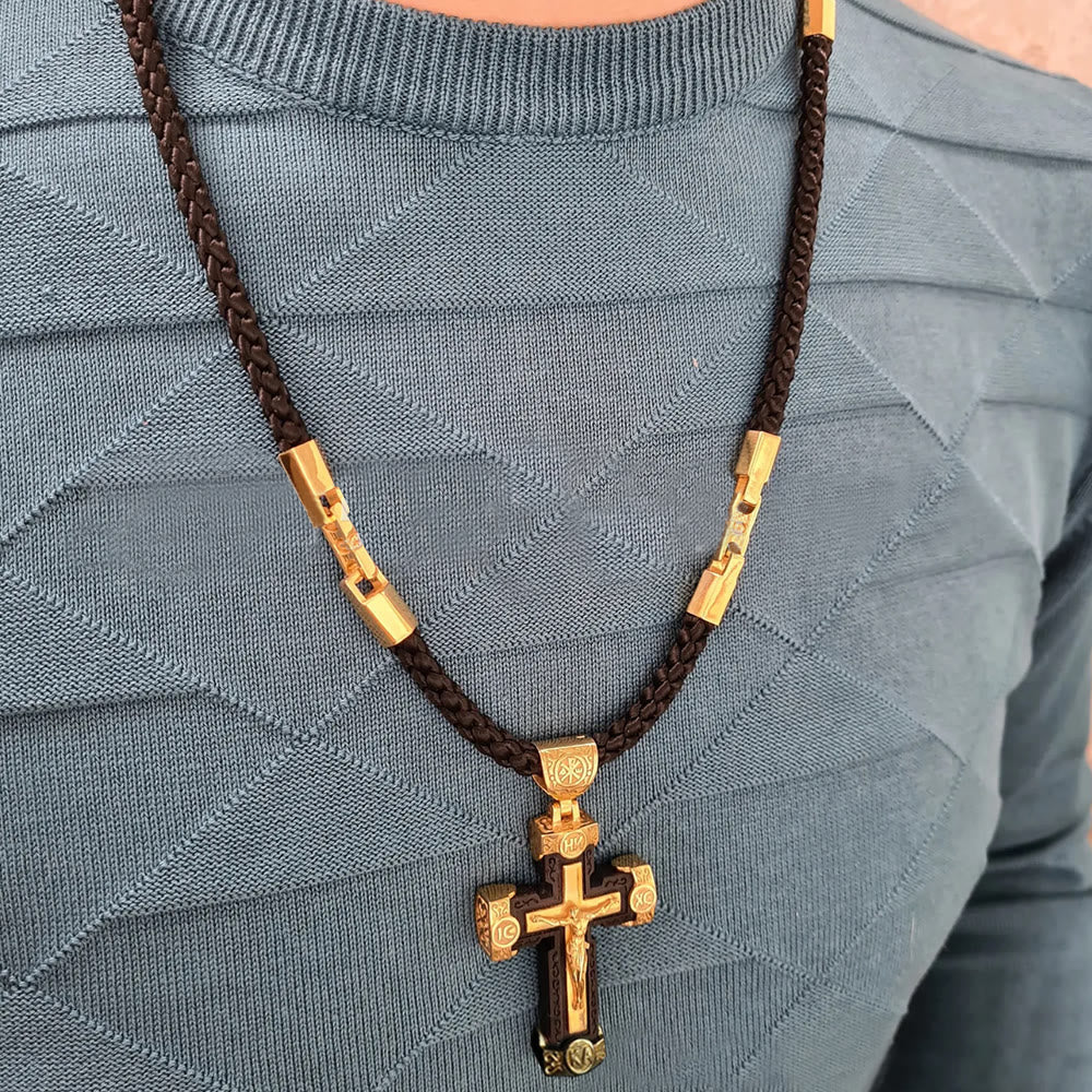 Colar Crucifixo Vintage Preto