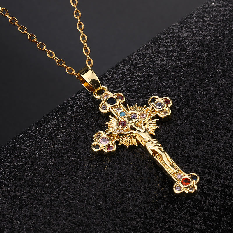 Colar Crucifixo Moderno Colorido