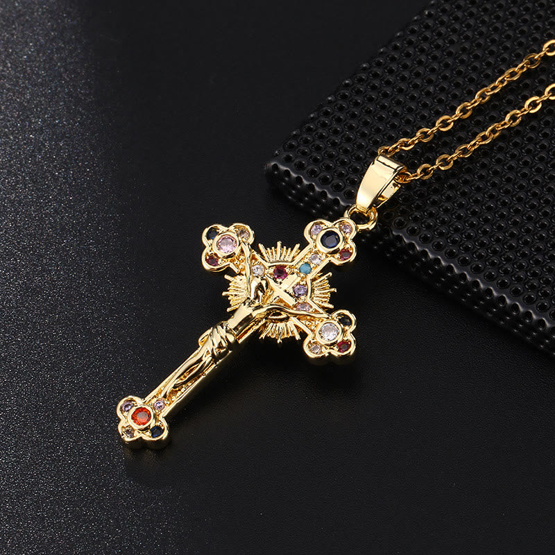 Colar Crucifixo Moderno Colorido