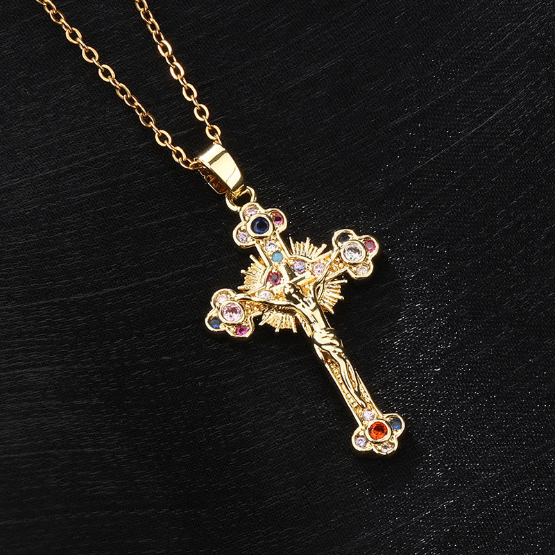 Colar Crucifixo Moderno Colorido