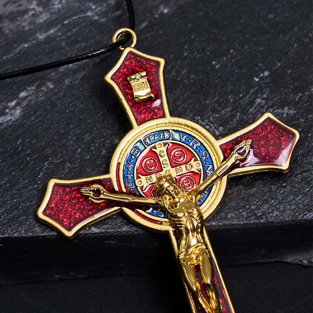 Classic Style Red/Blue Crafted Crucifix Big Size Pendant Necklace(5 color)