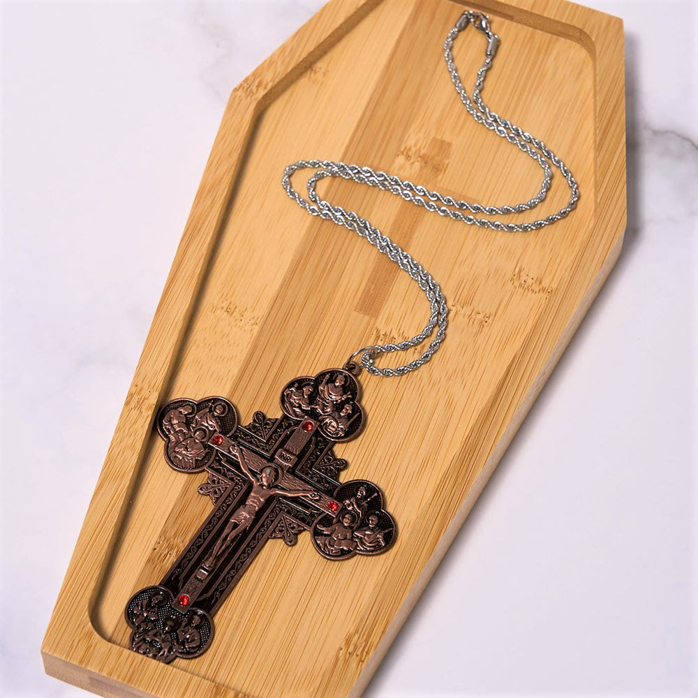 Colar Crucifixo Vintage Vermelho