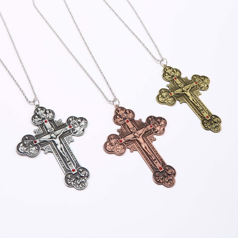 Colar Crucifixo Vintage Vermelho