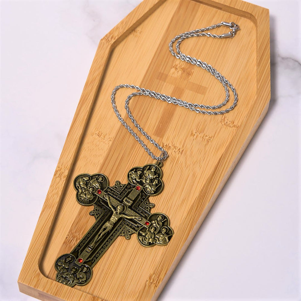 Colar Crucifixo Vintage Vermelho