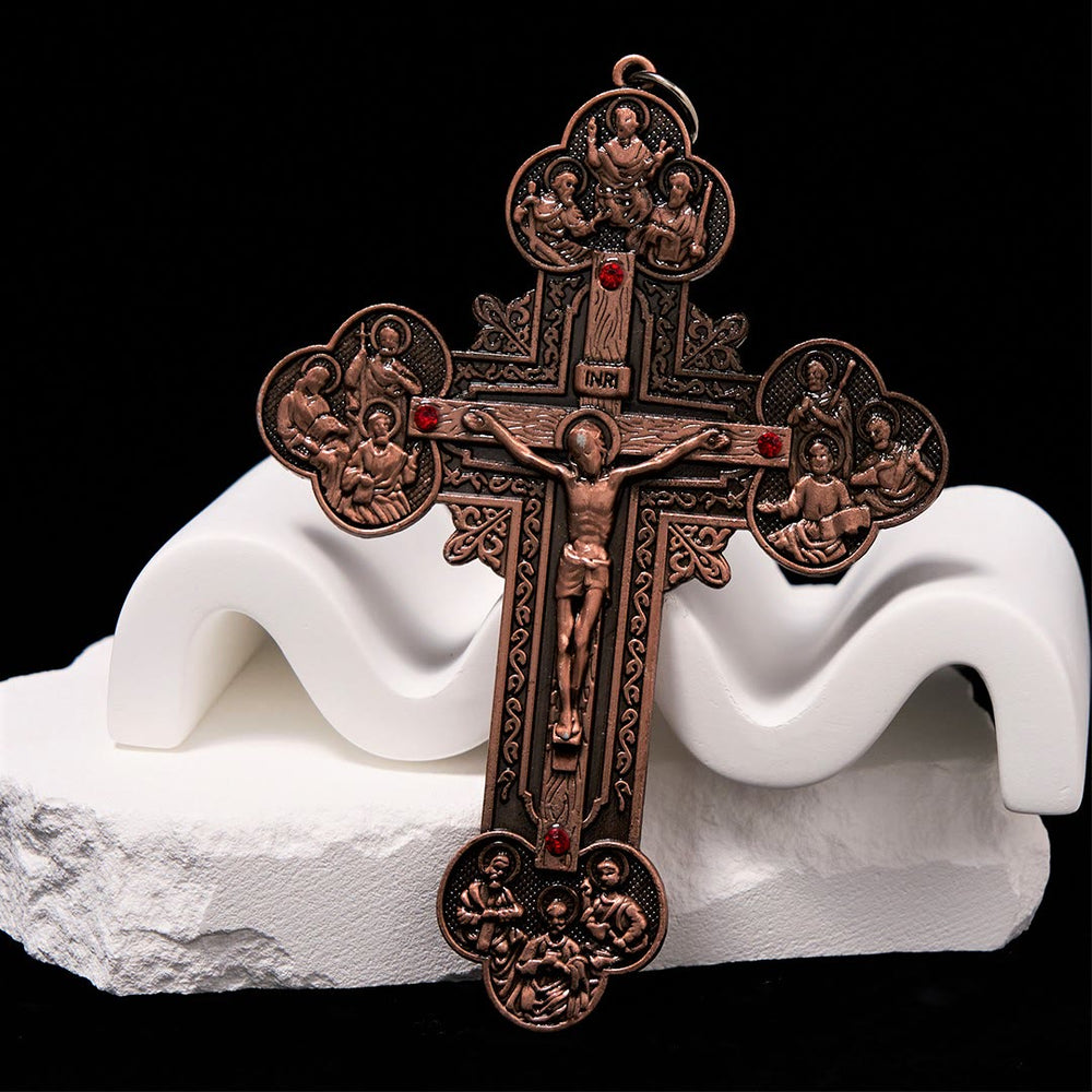 Colar Crucifixo Vintage Vermelho
