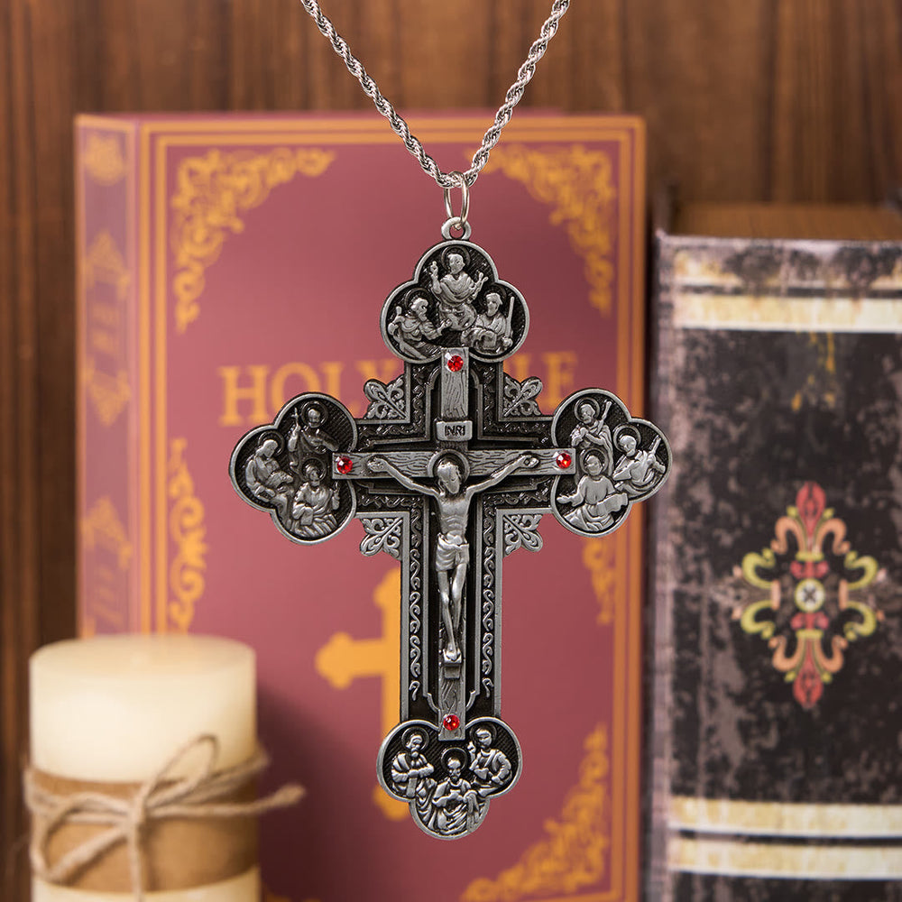 Colar Crucifixo Vintage Vermelho