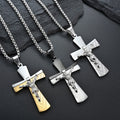 Modern Style Crucifix Cross Jesus Sacred Faith Stainless Steel Necklace