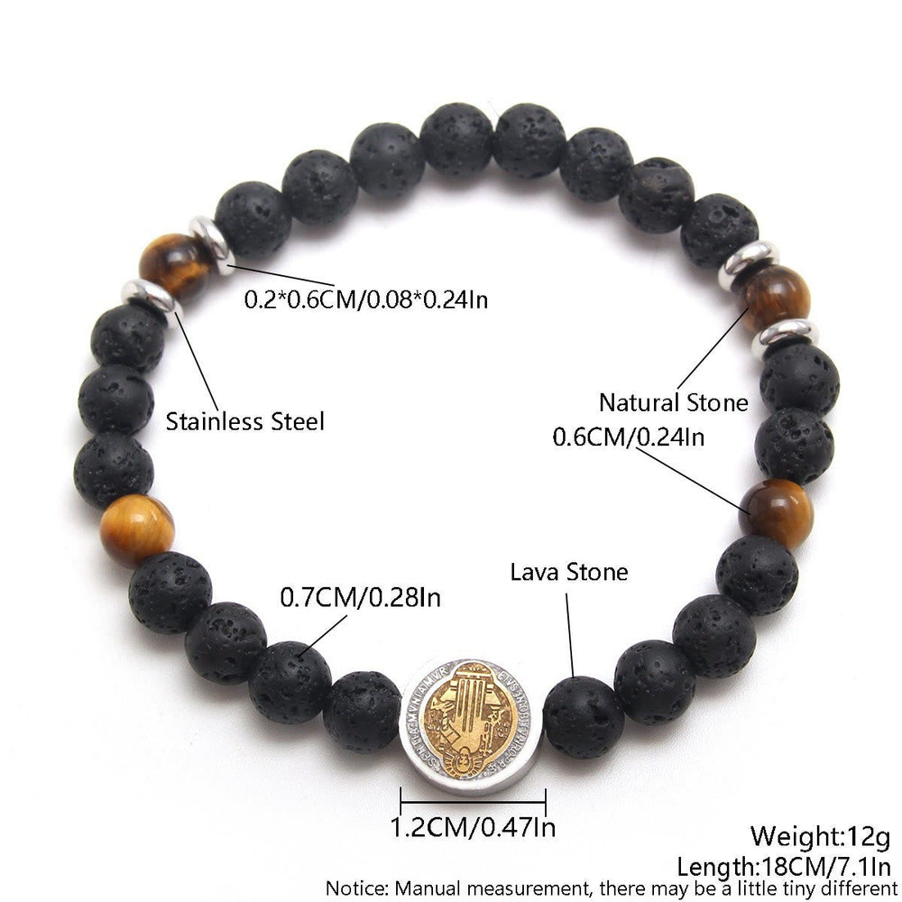 Pulseira São Bento de Olho de Tigre Minimalista