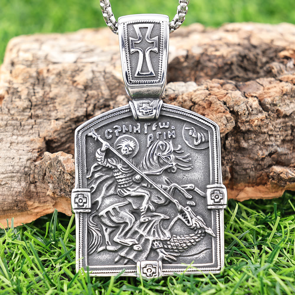 St. George Slaying the Dragon Necklace
