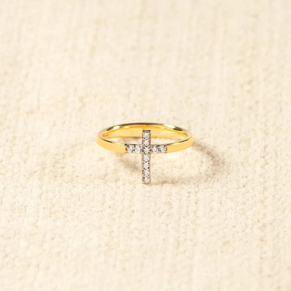 Anel Cruz de Prata 925 Minimalista Prateado