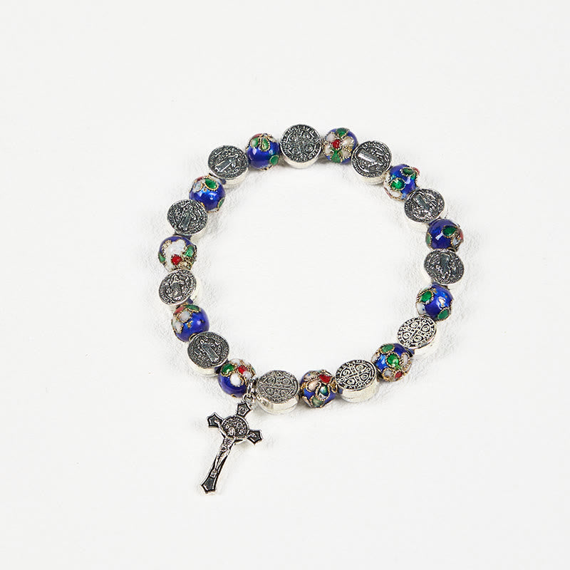 Handcrafted Blue Cloisonné Beads Divine Blessing Bracelet