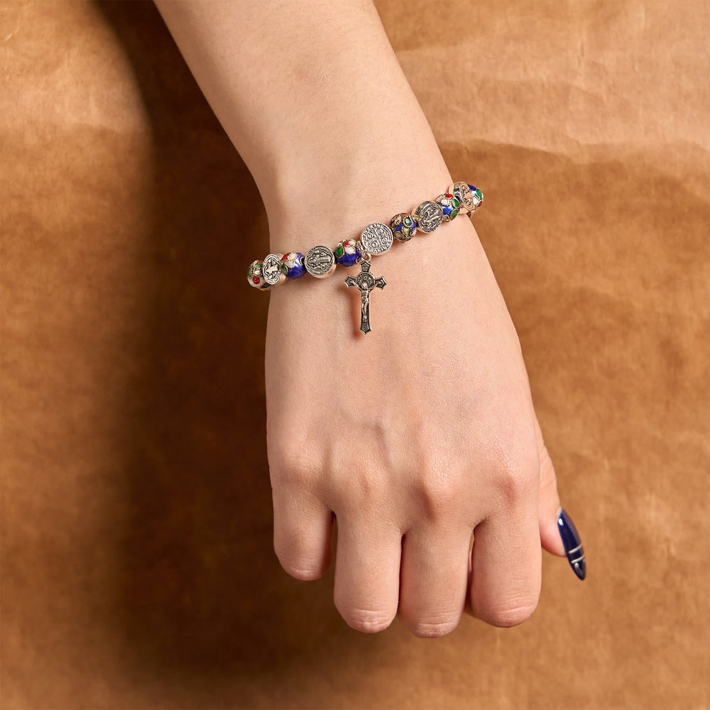 Handcrafted Blue Cloisonné Beads Divine Blessing Bracelet