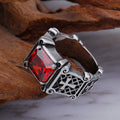 Red & Black Gemstone Cross
