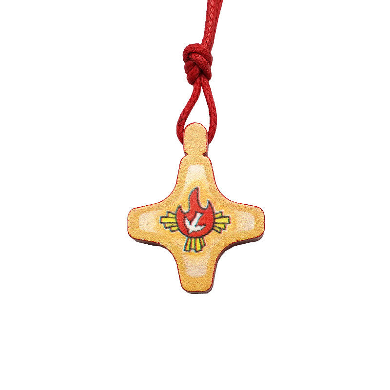 Colar Espírito Santo com Medalha de Madeira Clássico