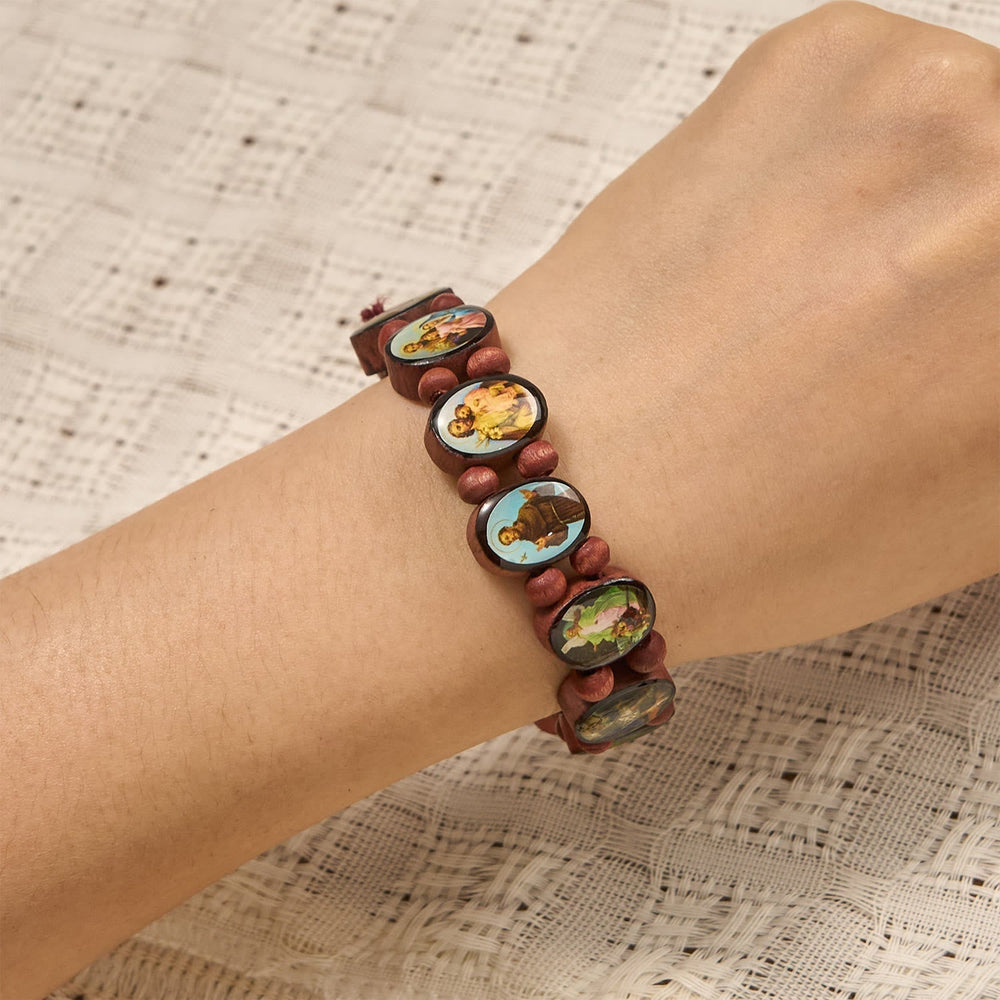 Pulseira Nossa Senhora de Madeira Minimalista