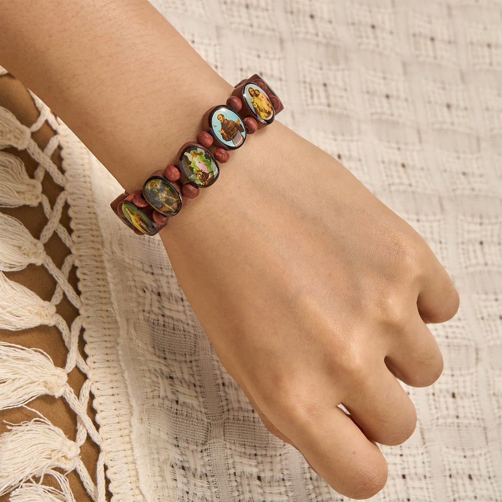 Pulseira Nossa Senhora de Madeira Minimalista