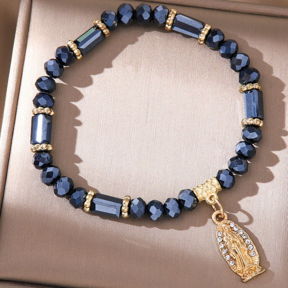 Pulseira Medalha Milagrosa de Cristal Minimalista