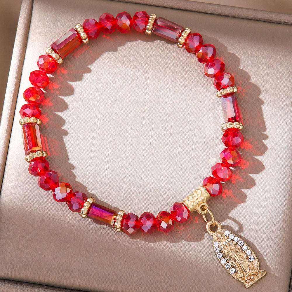 Pulseira Medalha Milagrosa de Cristal Minimalista