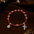 Pulseira Medalha Milagrosa Vintage Vermelho