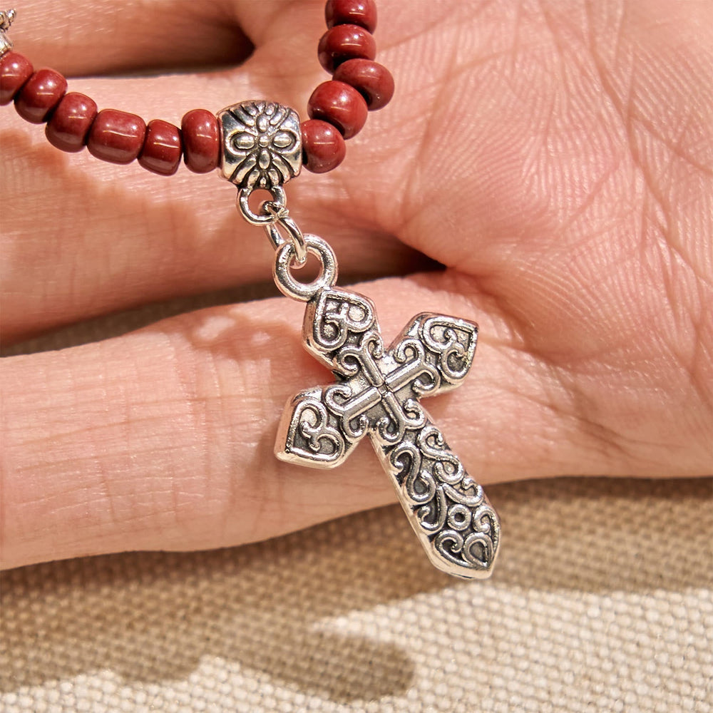 Pulseira Medalha Milagrosa Vintage Vermelho