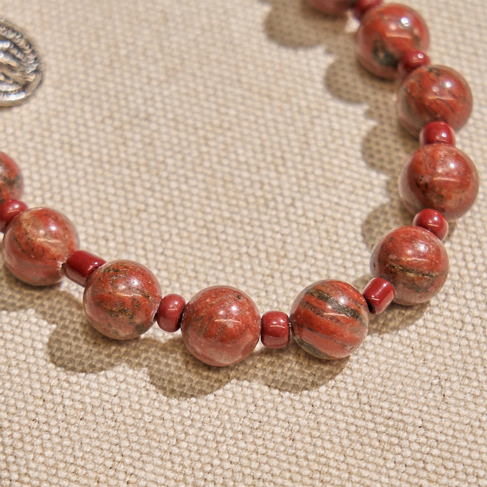 Pulseira Medalha Milagrosa Vintage Vermelho