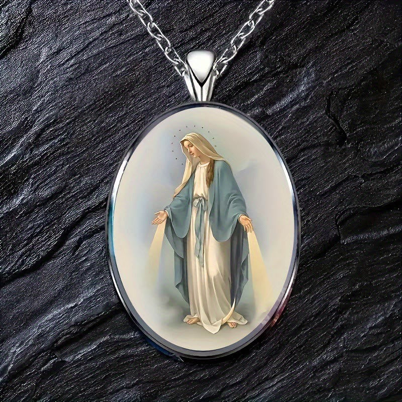 Pray Virgin Mary Blessed Pendant Miraculous Medal Necklace