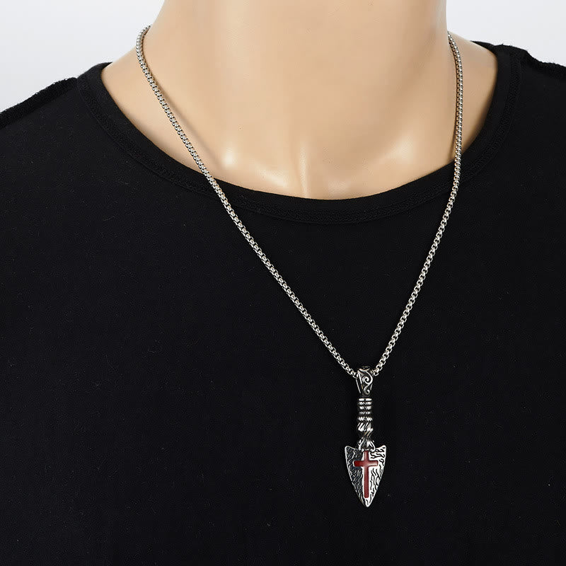 Colar Cruz Vintage Vermelho