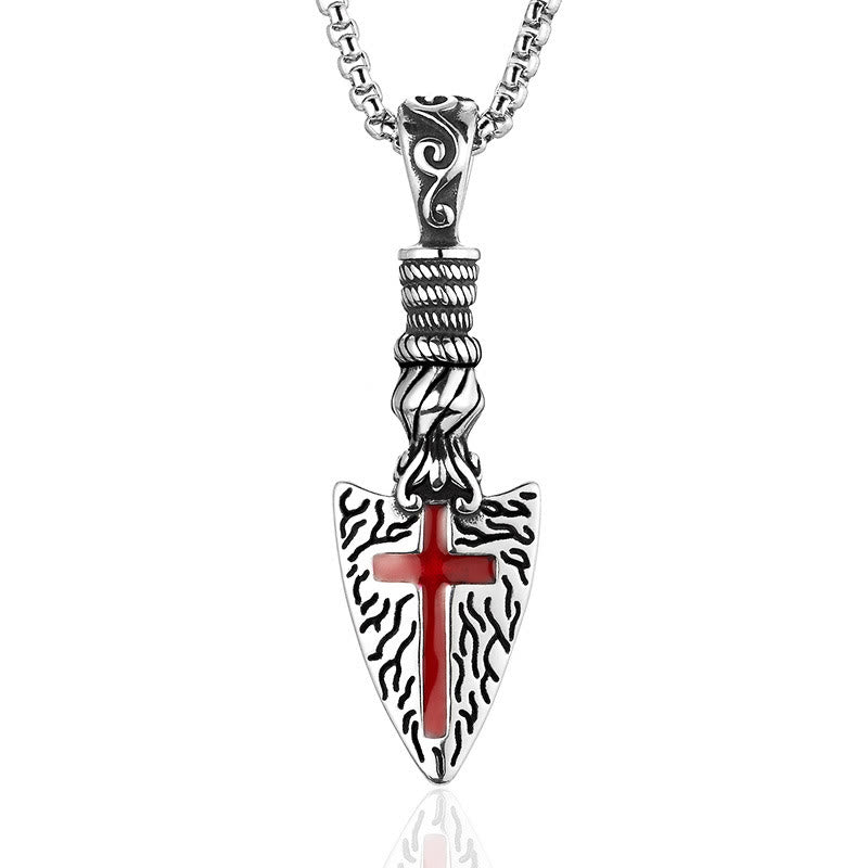 Colar Cruz Vintage Vermelho