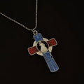 Colar Cruz Vintage Azul
