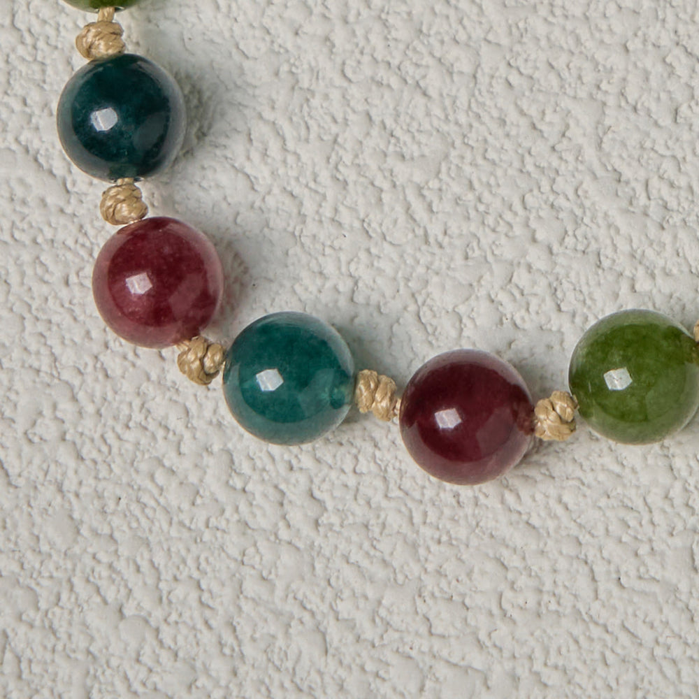 10mm Natural Tourmaline Agate Bracelets with Miraculous Medal & Crucifix