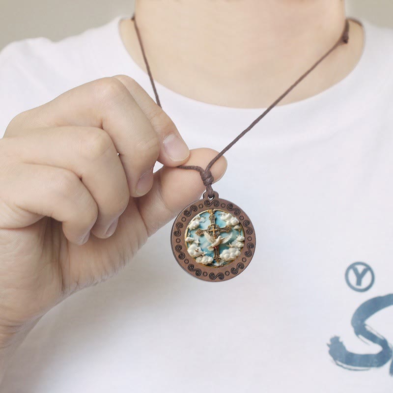 Holy Spirit Dove & Cross Necklace