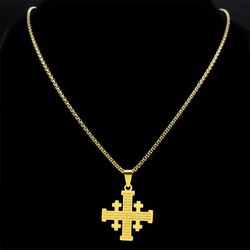 Colar Pai Nosso Minimalista Dourado