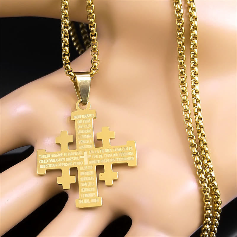 Colar Pai Nosso Minimalista Dourado