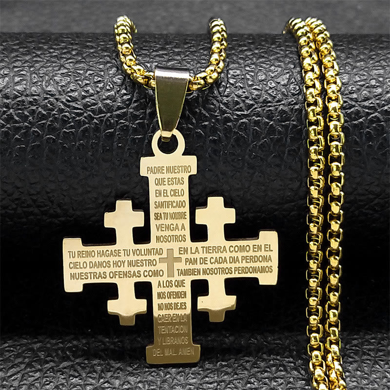 Colar Pai Nosso Minimalista Dourado