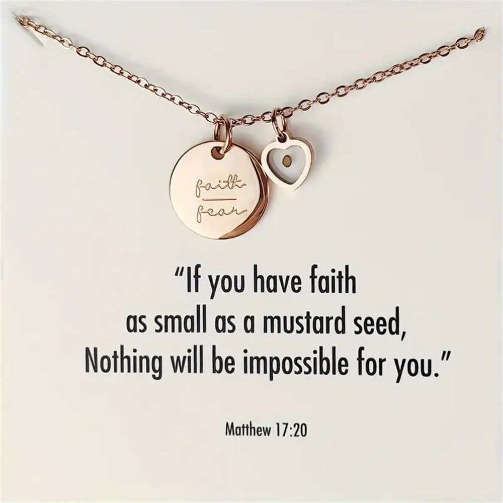 Mustard Seed Faith Over Fear Necklace