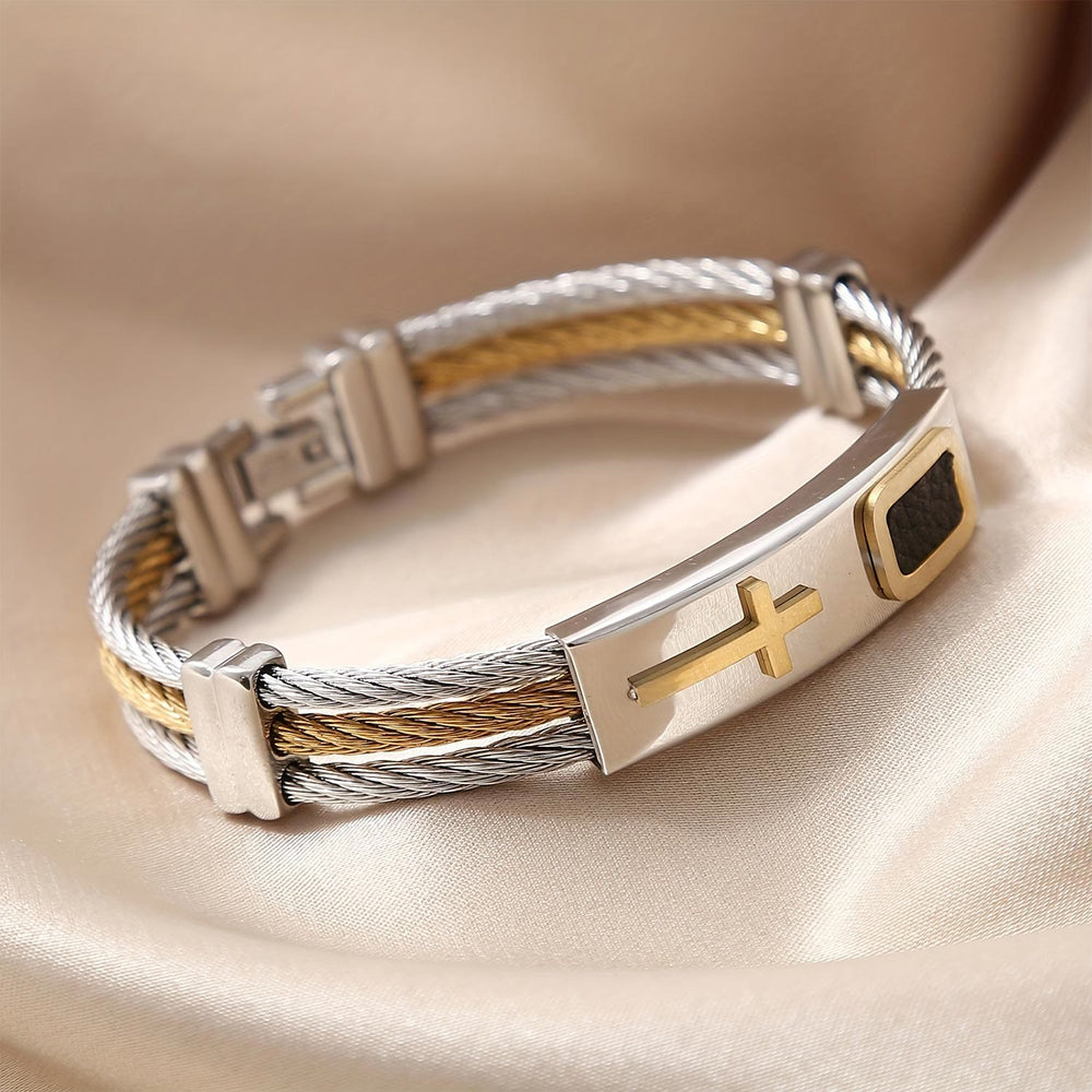 Multicolor Cross Cable Bracelet